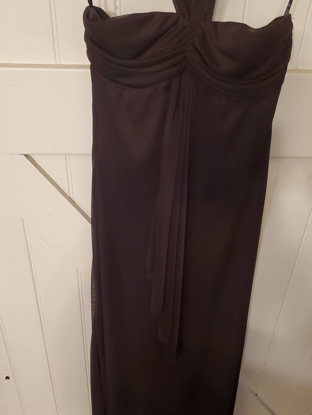 B Darlin Strapless Maxi Dress in Cocoa Brown